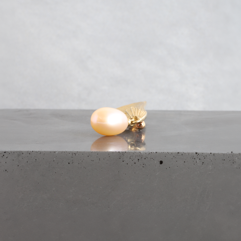 Ethical Jewellery & Engagement Rings Toronto - Cultured Pearl and Gold Maple Key Brooch - FTJCo Fine Jewellery & Goldsmiths