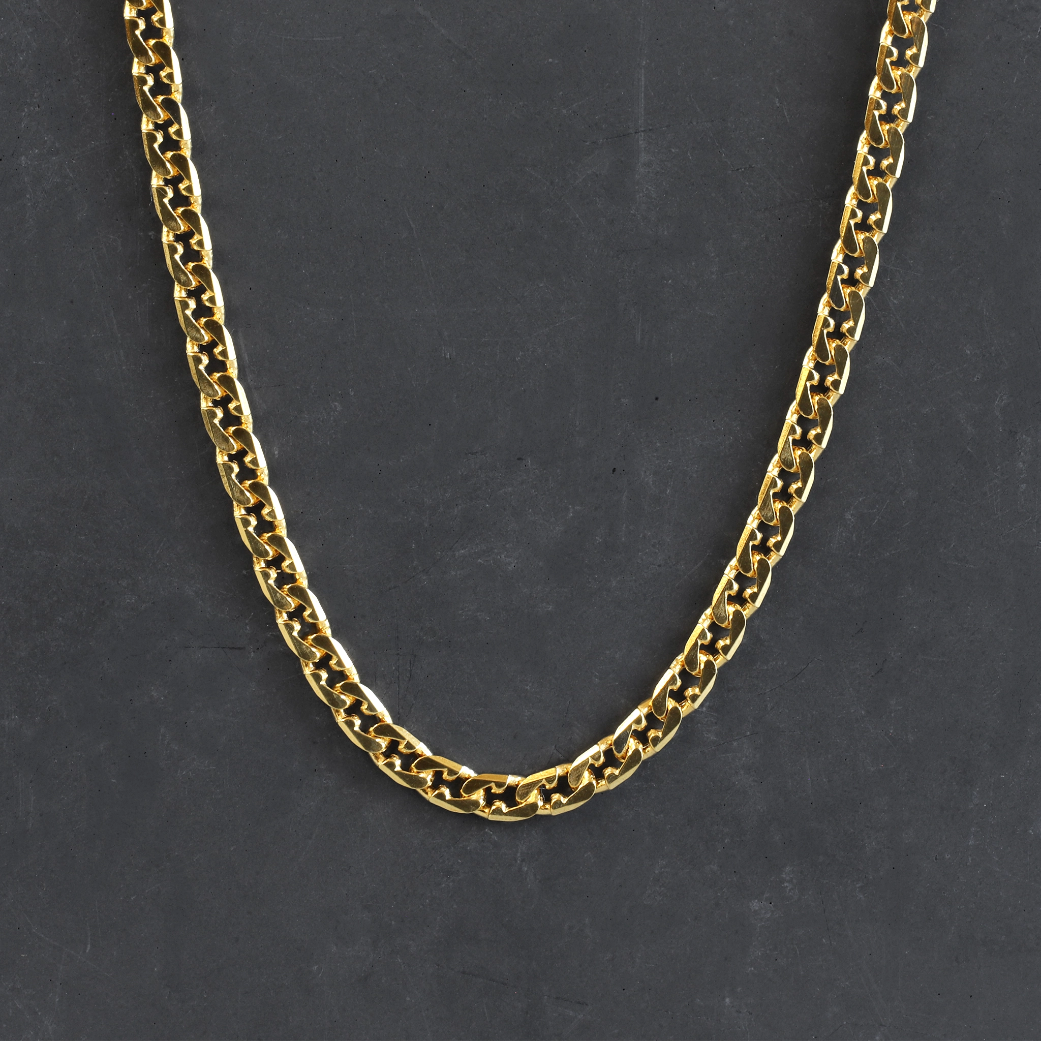 FTJCo Vintage 3mm Wide Flat Serrated Link Chain