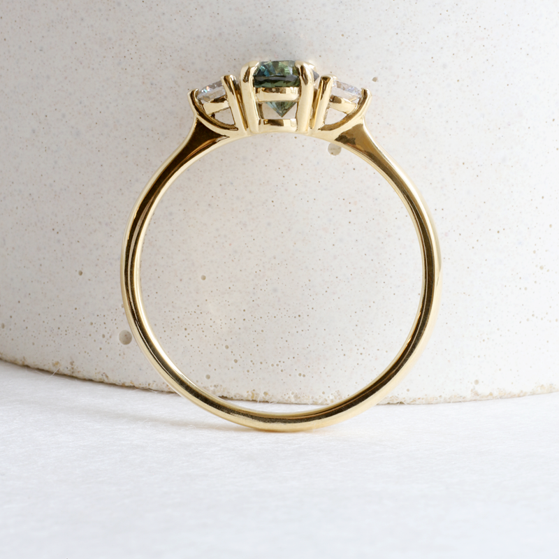 Ethical Jewellery & Engagement Rings Toronto - 1.08ct Tricolour Oval Nigerian Sapphire Emilia in Yellow Gold - FTJCo Fine Jewellery & Goldsmiths