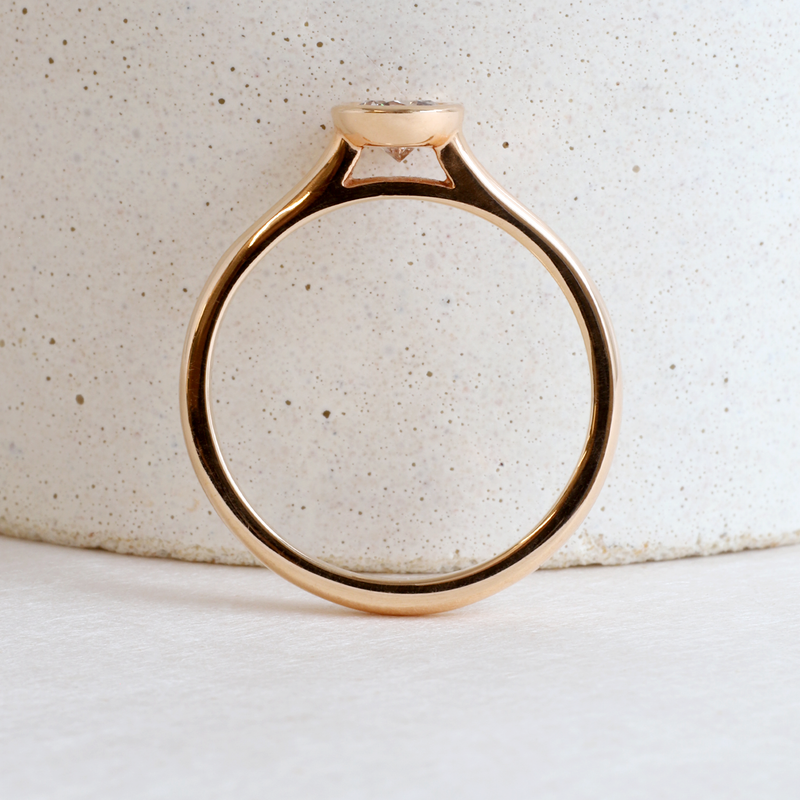 Ethical Jewellery & Engagement Rings Toronto - Sasha Bezel in 18k Rose Gold - FTJCo Fine Jewellery & Goldsmiths