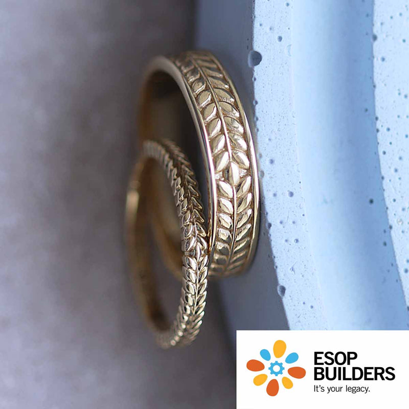 Gold wedding bands from FTJCo - ESOP Builders. It's your legacy.