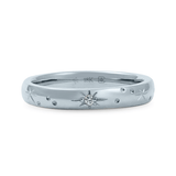 White Ethical Jewellery & Engagement Rings Toronto - 3 mm Star Engraved Band - Fairtrade Jewellery Co.