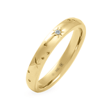 Yellow Ethical Jewellery & Engagement Rings Toronto - 3 mm Star Engraved Band - Fairtrade Jewellery Co.