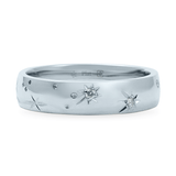 Platinum Ethical Jewellery & Engagement Rings Toronto - 5 mm Star Engraved Band - Fairtrade Jewellery Co.