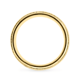 Yellow Ethical Jewellery & Engagement Rings Toronto - 18K Knurling Tool Pattern with Bevelled Edges - Fairtrade Jewellery Co.