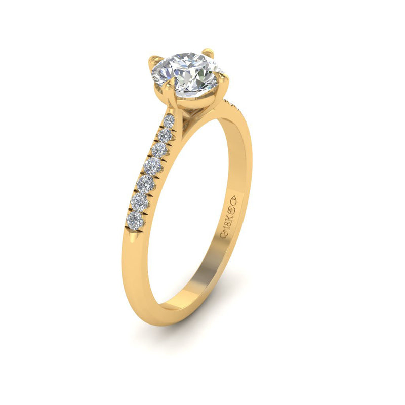 Yellow-Talon-Prong Ethical Jewellery & Engagement Rings Toronto - Contemporary Love Note with Diamond-Set Band - FTJCo Fine Jewellery & Goldsmiths