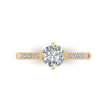 Yellow-Talon-Prong Ethical Jewellery & Engagement Rings Toronto - Contemporary Love Note with Diamond-Set Band - FTJCo Fine Jewellery & Goldsmiths