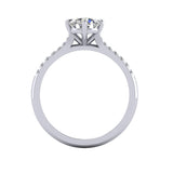 Platinum-Talon-Prong Ethical Jewellery & Engagement Rings Toronto - Contemporary Love Note with Diamond-Set Band - FTJCo Fine Jewellery & Goldsmiths