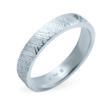 Platinum Ethical Jewellery & Engagement Rings Toronto - Knurling Tool Pattern Flat Band - Fairtrade Jewellery Co.