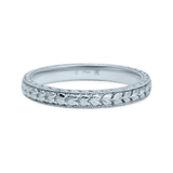Platinum Ethical Jewellery & Engagement Rings Toronto - 18K 2.5mm Hand Engraved Leaf Pattern Band - Fairtrade Jewellery Co.