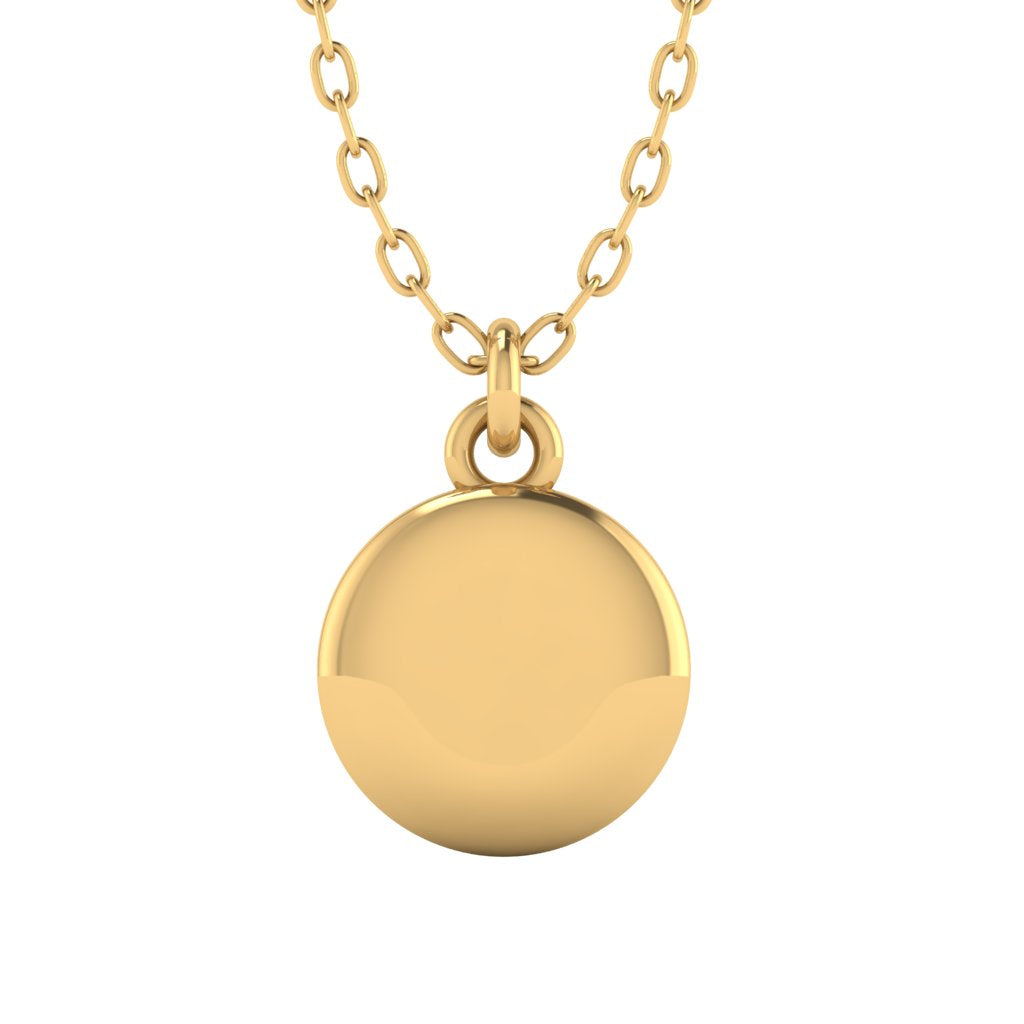 Plain gold circle on sale pendant