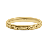 Yellow Ethical Jewellery & Engagement Rings Toronto - 18K 2.5mm Hand Engraved Scroll Pattern Band - Fairtrade Jewellery Co.
