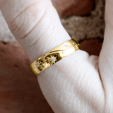Yellow Ethical Jewellery & Engagement Rings Toronto - 5 mm Star Engraved Band - Fairtrade Jewellery Co.