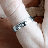 Platinum Ethical Jewellery & Engagement Rings Toronto - 5 mm Star Engraved Band - Fairtrade Jewellery Co.