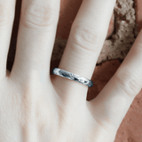 White Ethical Jewellery & Engagement Rings Toronto - 3 mm Star Engraved Band - Fairtrade Jewellery Co.
