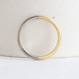 Ethical Jewellery & Engagement Rings Toronto - 2 mm Bicolour Band Half & Half Yellow/White - FTJCo Fine Jewellery & Goldsmiths