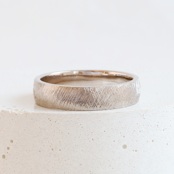 Ethical Jewellery & Engagement Rings Toronto - Pre-loved 5 mm Low Dome Knurling Band - FTJCo Fine Jewellery & Goldsmiths