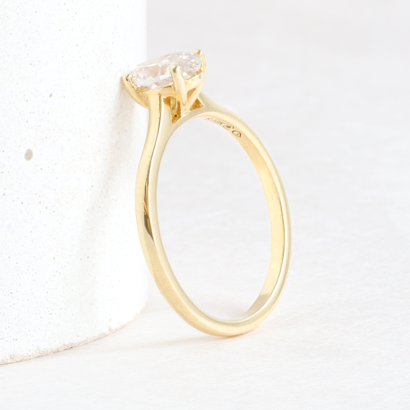 Ethical Jewellery & Engagement Rings Toronto - 1 ct Oval Diamond Love Note in Yellow Gold - FTJCo Fine Jewellery & Goldsmiths