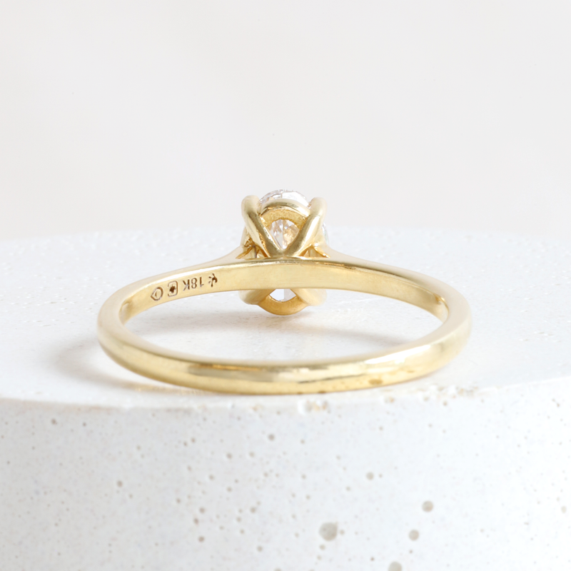 Ethical Jewellery & Engagement Rings Toronto - 1 ct Oval Diamond Love Note in Yellow Gold - FTJCo Fine Jewellery & Goldsmiths