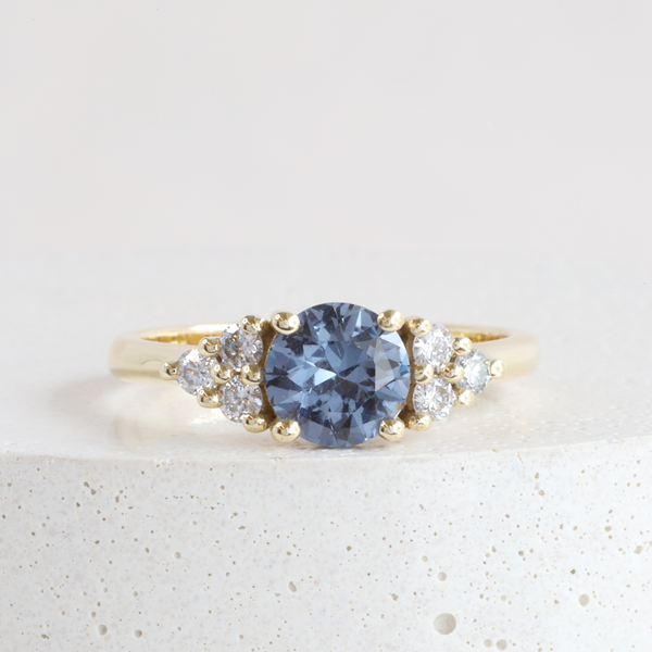 Ethical Jewellery & Engagement Rings Toronto - 0.86 ct  Icy Violet Sri Lankan Spinel Round Emma Ring in Yellow Gold - FTJCo Fine Jewellery & Goldsmiths