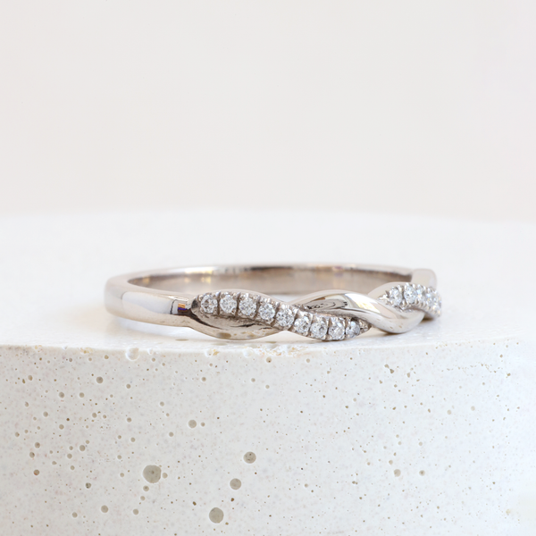 Ethical Jewellery & Engagement Rings Toronto - Pre-Loved Entwined Diamond Band in White - FTJCo Fine Jewellery & Goldsmiths