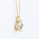 Ethical Jewellery & Engagement Rings Toronto - 1.28 ct Cushion Cut White Topaz Pendant in Yellow Gold - FTJCo Fine Jewellery & Goldsmiths