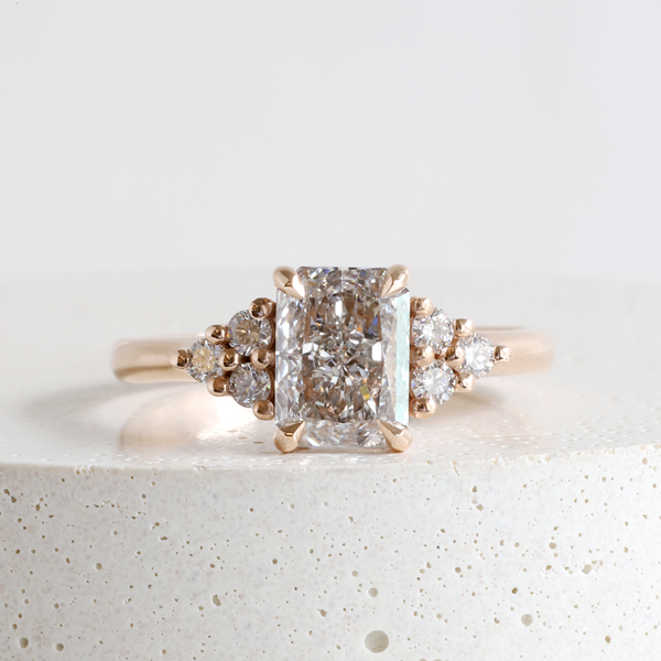 Ethical Jewellery & Engagement Rings Toronto - 1.29 ct Warm Grey VS2 Radiant Lab Diamond Emma Ring in Rose Gold - FTJCo Fine Jewellery & Goldsmiths
