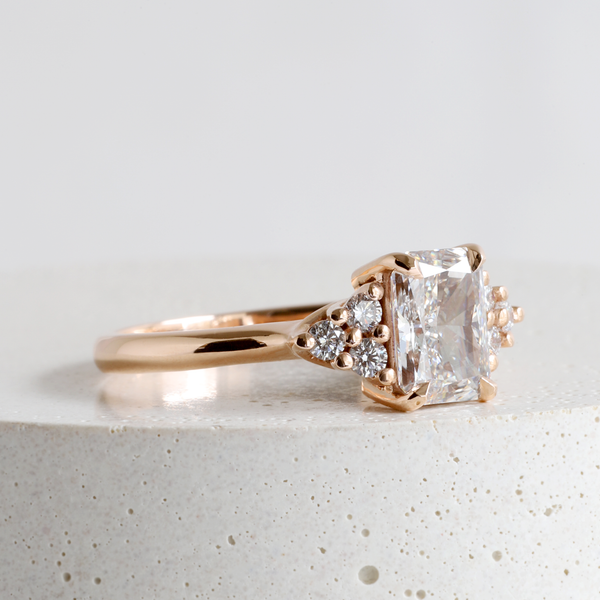 Ethical Jewellery & Engagement Rings Toronto - 1.29 ct Warm Grey VS2 Radiant Lab Diamond Emma Ring in Rose Gold - FTJCo Fine Jewellery & Goldsmiths