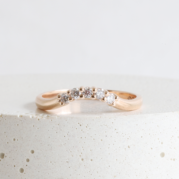Emma Curved Band In Rose Gold