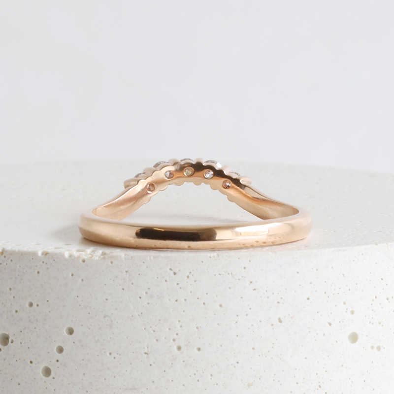 Ethical Jewellery & Engagement Rings Toronto - Emma Curved Band In Rose Gold - FTJCo Fine Jewellery & Goldsmiths