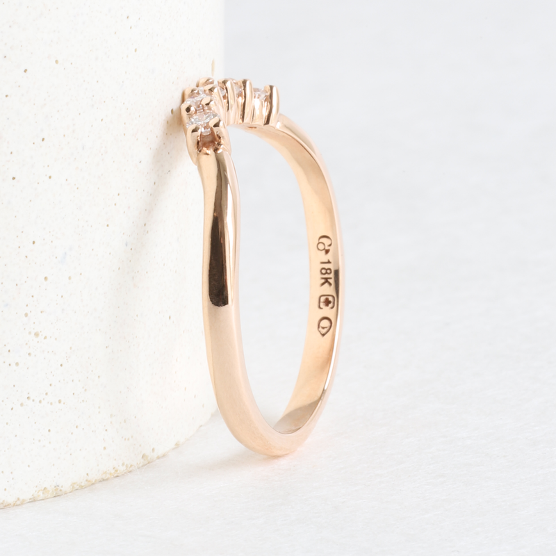 Ethical Jewellery & Engagement Rings Toronto - Emma Curved Band In Rose Gold - FTJCo Fine Jewellery & Goldsmiths