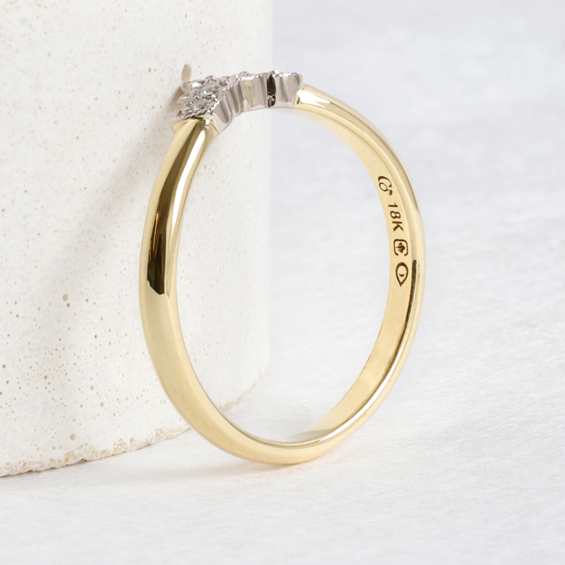 Ethical Jewellery & Engagement Rings Toronto - Bi-colour Frances Band in Yellow & White - FTJCo Fine Jewellery & Goldsmiths