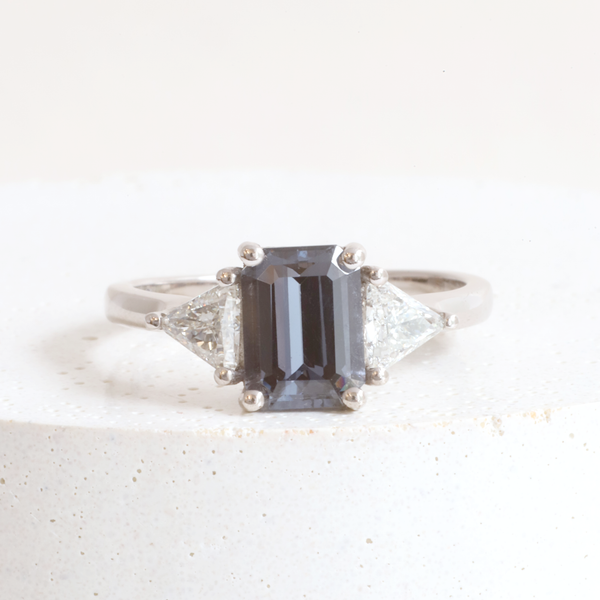 Ethical Jewellery & Engagement Rings Toronto - 1.49 ct Stormy Orchid Spinel & Diamond Emilia in White - FTJCo Fine Jewellery & Goldsmiths