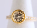 0.95 ct Golden Yellow Sapphire Bezel Side Halo in Yellow Gold