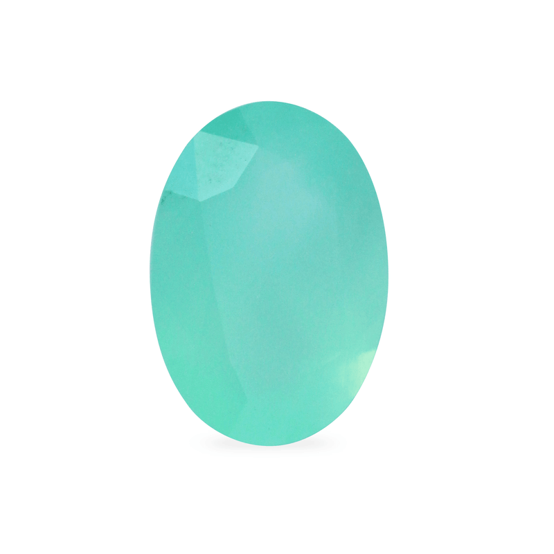 Ethical Jewellery & Engagement Rings Toronto - 1.99 ct Hazy Summer Morning Oval Modified Brilliant Chrysoprase - Fairtrade Jewellery Co.