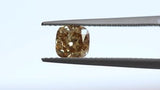0,79 ct de diamant recyclé brillant coussin de couleur jaune-brun modifié
