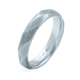 White Ethical Jewellery & Engagement Rings Toronto - Hand Carved Faceted Band - Fairtrade Jewellery Co.