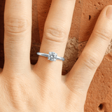 White Ethical Jewellery & Engagement Rings Toronto - Low Set Round Solitaire - Fairtrade Jewellery Co.