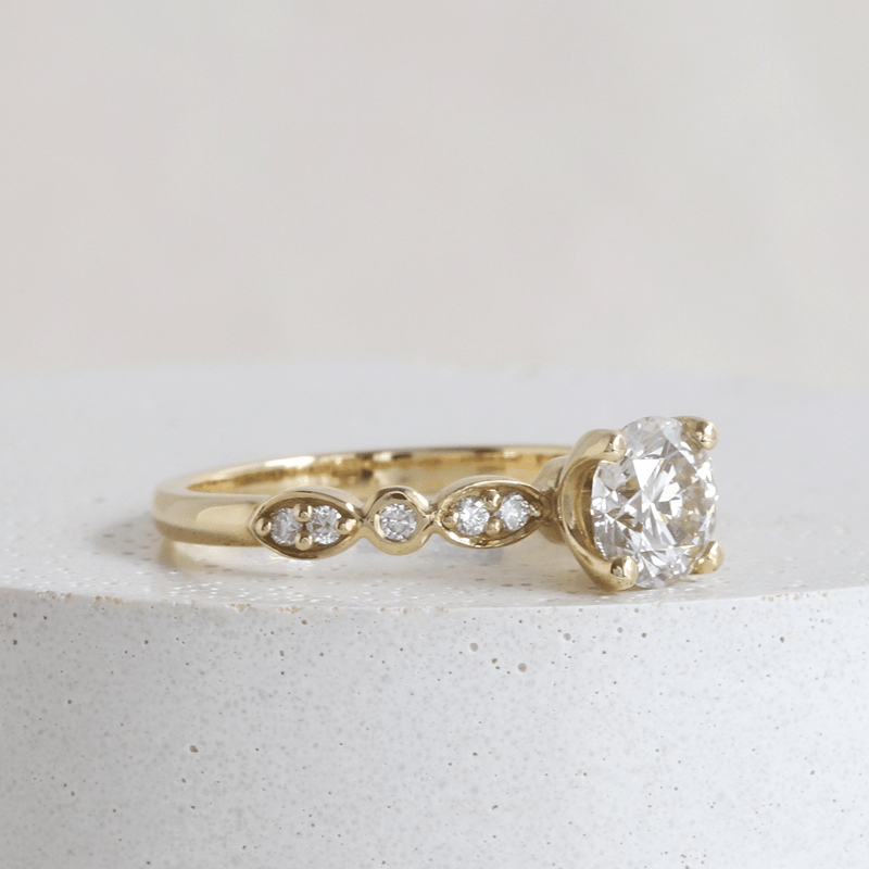 Ethical Jewellery & Engagement Rings Toronto - 1.02 ct L Round Diamond Colour Clara Engagement Ring in Yellow - FTJCo Fine Jewellery & Goldsmiths