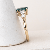 Ethical Jewellery & Engagement Rings Toronto - 1.51 ct Paraiba Oval Spinel Five Stone Ring in Yellow Gold - FTJCo Fine Jewellery & Goldsmiths
