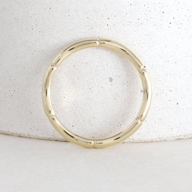 Ethical Jewellery & Engagement Rings Toronto - 2 mm Bamboo Band in Yellow Gold - FTJCo Fine Jewellery & Goldsmiths