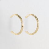 Ethical Jewellery & Engagement Rings Toronto - Diamond Knife Edge Hoops with Star Engraving in Yellow - FTJCo Fine Jewellery & Goldsmiths