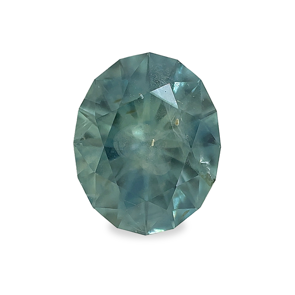 0.70 ct Light Teal Green Oval Brilliant Cut Mined Sapphire