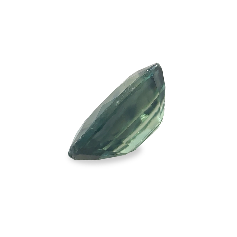 0.72 ct Sunny Forest Green Oval Mixed Cut Mined Sapphire