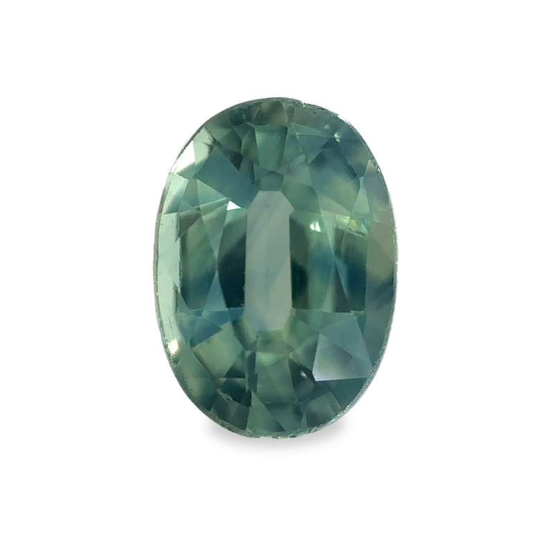 0.72 ct Sunny Forest Green Oval Mixed Cut Mined Sapphire