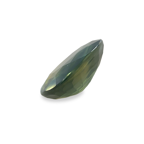 0.86 ct Sunny Forest Green Oval Mixed Cut Mined Sapphire