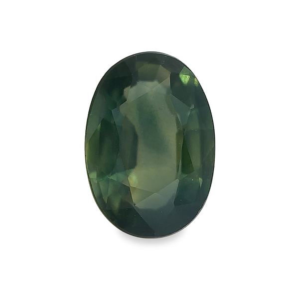 0.86 ct Sunny Forest Green Oval Mixed Cut Mined Sapphire