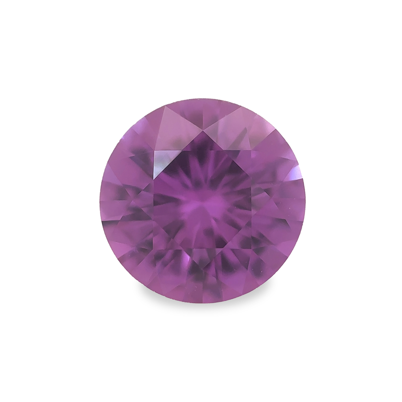 0.88 ct Intense Purple Round Brilliant-Cut Madagascar Sapphire