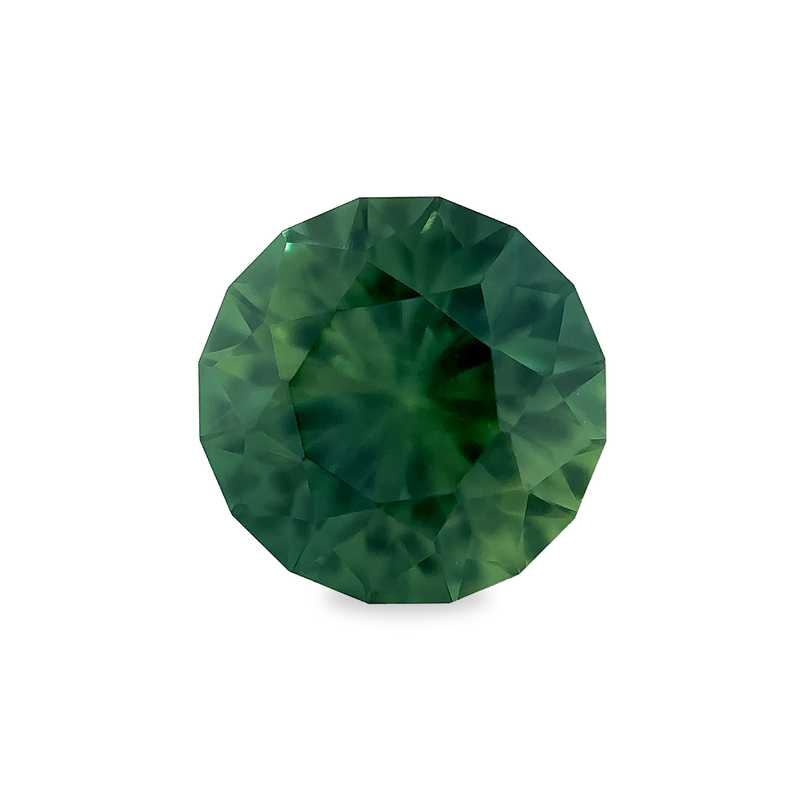 Ethical Jewellery & Engagement Rings Toronto - 0.98 ct Sunny Forest Green Round Modified Brilliant AKARA Nigerian Sapphire - FTJCo Fine Jewellery & Goldsmiths
