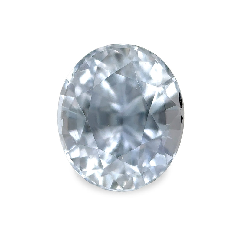 1.02 ct Light Grey Blue Oval Mixed Cut AKARA Sri Lanka Sapphire